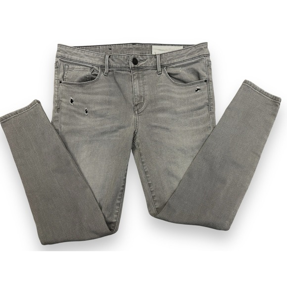 Treasure & Bond Women Distressed Faded Black Jeans Mid-Rise Skinny Ankle Sz 30 - Picture 6 of 14